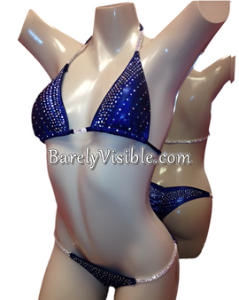 Royal Blue with Crystal and Blue Sapphire Stones competition bikinis NPC BIKINI competition suit  Bikini Contest Competition Suit