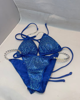 CS834 Royal Blue with multi color rhinestone Competition Bikini suit Rhinestone bikini design