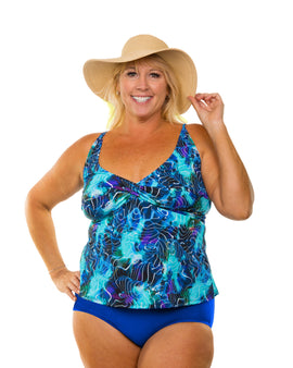 Twist Bra Tankini Electric Ocean