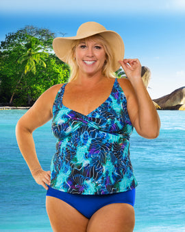 Twist Bra Tankini Electric Ocean