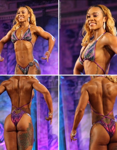 AP 568 EMERALD Green CRYSTALS FIGURE POSING SUIT Physique competition –  Barely Visible Bikinis
