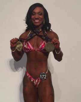 Red Figure bikini Competition Suit Physique posing bikini RED on RED Proven WINNER