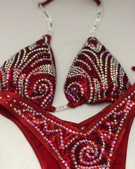 Vampire Red Figure Bikini Perfect for NPC IFBB physique and figure Competitions
