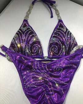 Wanda's Purple dream winning Crystal bikini competition suit