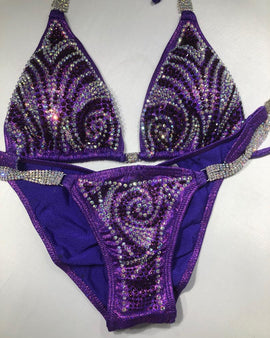 Wanda's Purple dream winning Crystal bikini competition suit